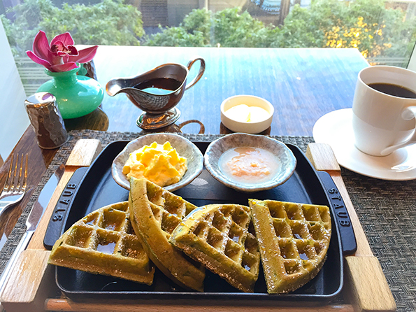 Green tea waffle